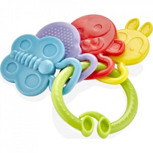 Jucarie dentitie Rattle Teether BabyJem (Culoare: Galben)