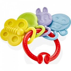 Jucarie dentitie Rattle Teether BabyJem (Culoare: Mov)