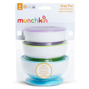 Munchkin Set Boluri Stay Put, Cu Ventuza, Dimensiuni Variate, Set 3 Buc., 6L+ - Img 5