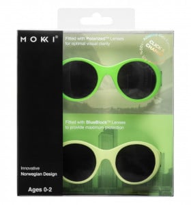 Ochelari de soare pentru copii MOKKI Click & Change, protectie UV, verde, 0-2 ani, set 2 perechi