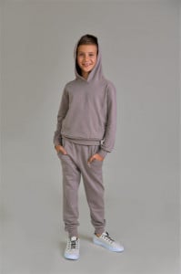 Pantaloni trening bumbac Brumy U035 cappuccino, 134 cm, 9 ani - Img 2