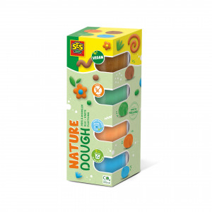 Plastilina colorata vegana pentru copii SES Nature 4 x 90 gr - Img 1