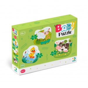 Puzzle 3 in 1 - Animalutele de la ferma (2,3,4 piese) - Img 2