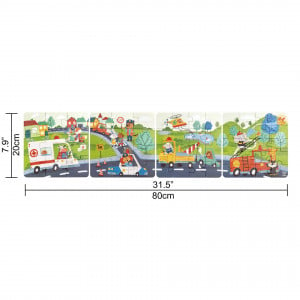 Puzzle pentru copii Vehicule de salvare (4 in 1) si joc storytelling - Img 3