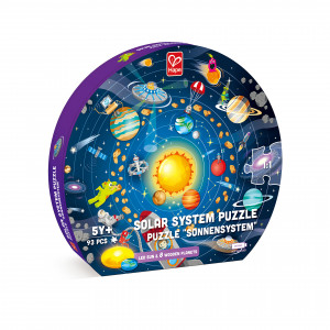 Puzzle Sistemul Solar pentru copii, cu led si planete din lemn (102 piese) - Img 4