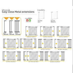 Safety 1st Extensie Pentru Poarta Easy Close Metal, 7 Cm, White. - Img 3