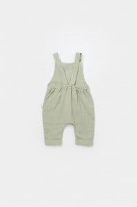 Salopeta de vara cu pantaloni lungi din muselina, BabyCosy, 100% bumbac organic, verde (Marime: 6-9 luni)