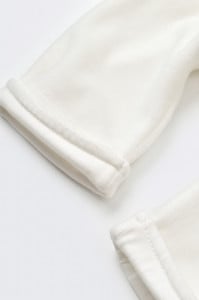 Salopeta Velvet cu bretele din 80%bumbac organic si 20% poliester - Ecru, BabyCosy (Marime: 9-12 luni)