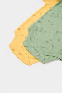 Set 2 body-uri Printed, BabyCosy, 50% modal+50% bumbac, Lamaie/Verde (Marime: 12-18 Luni)