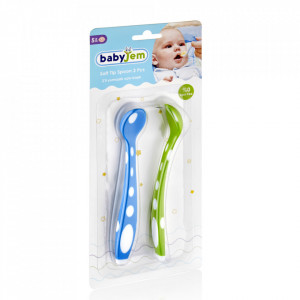 Set 2 lingurite din silicon BabyJem Soft Spoon (Culoare: Portocaliu)