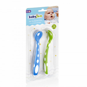 Set 2 lingurite din silicon BabyJem Soft Spoon (Culoare: Portocaliu)