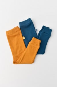 Set 2 pantaloni bebe unisex din bumbac organic si modal - Bleumarin/Sofran, BabyCosy (Marime: 3-6 Luni)