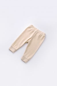 Set Curcubeu cu bluzita cu maneca lunga si pantaloni lungi din 80%bumbac organic si 20% poliester - Crem, BabyCosy (Marime: 9-12 luni)