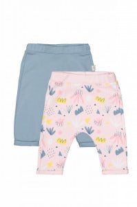 Set de 2 perechi de pantaloni Frunze pentru bebelusi, Tongs baby (Culoare: Roz, Marime: 12-18 Luni)