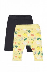 Set de 2 perechi de pantaloni Frunze pentru bebelusi, Tongs baby (Culoare: Galben, Marime: 9-12 luni)