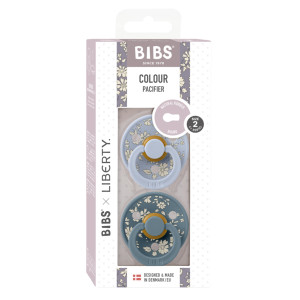 BIBS x LIBERTY - Set 2 suzete Colour Capel Latex, tetina rotunda, 6 luni+-Dusty Blue/Petrol - Img 3