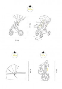 Carucior 2 in 1 Skiddou Oslo+ Normandic Dream, Gri