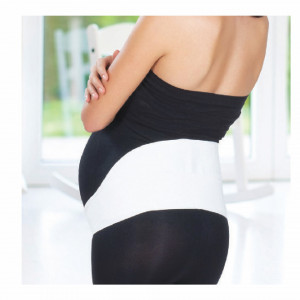 Centura abdominala pentru sustinere prenatala BabyJem Pregnancy (Marime: L, Culoare: Alb)