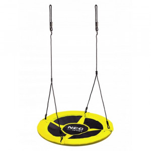 Leagan tip cuib pentru copii XXL, 95 cm, 150 kg, Neo-Sport 1003, Galben - Img 1