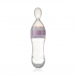 Lingurita cu rezervor pentru bebelusi, BabyJem, cu capac protectie, 90 ml (Culoare: Gri)