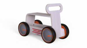 Masinuta ride-on, premergator si carucior de jucarii MamaToyz DriveMe Wood, Ambulanta - Jucarie din lemn 3 in 1