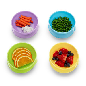 Munchkin Set De Masa, Love-A-Bowls, 4 Boluri Cu Capac + 2 Lingurite, 4L+ - Img 3