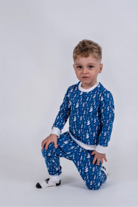 Pijama baieti glow in the dark, Brumy B016, albastru, 110 cm, 5 ani - Img 2