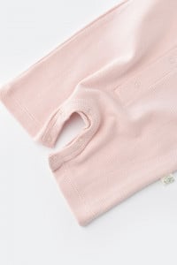 Salopeta cu pantaloni scurti - 100% bumbac organic - Roz, BabyCosy (Marime: 3-6 Luni)