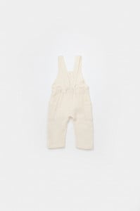 Salopeta de vara cu buzunare din muselina, BabyCosy, 100% bumbac organic, ecru (Marime: 3-6 Luni)