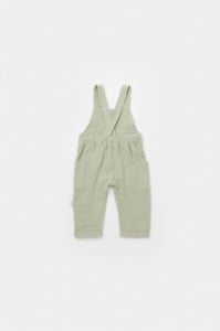 Salopeta de vara cu buzunare din muselina, BabyCosy, 100% bumbac organic, verde (Marime: 12-18 Luni)