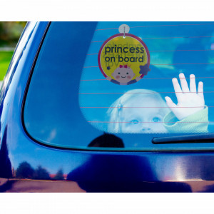 Semn luneta Baby/Prince/Princess on board cu ventuza (Culoare: Galben)