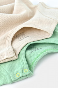 Set 2 body-uri bebe unisex -100% bumbac organic - Mint/Stone, BabyCosy (Marime: 6-9 luni)