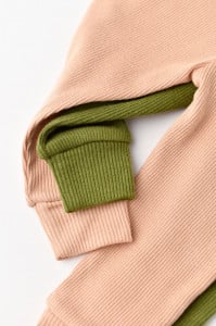 Set 2 pantaloni bebe unisex din bumbac organic si modal - Verde/Blush, BabyCosy (Marime: 18-24 Luni)