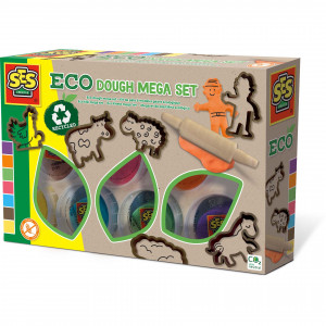 Set creativ - Plastilina eco cu unelte din lemn, set mare - Img 1