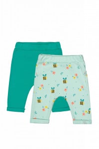 Set de 2 perechi de pantaloni Albinute pentru bebelusi, Tongs baby (Culoare: Verde, Marime: 6-9 luni)