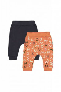 Set de 2 perechi de pantaloni Litere pentru bebelusi, Tongs baby (Culoare: Portocaliu, Marime: 9-12 luni)