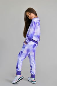 Trening tie dye pentru fete, U086 mov, 134 cm, 9 ani - Img 2