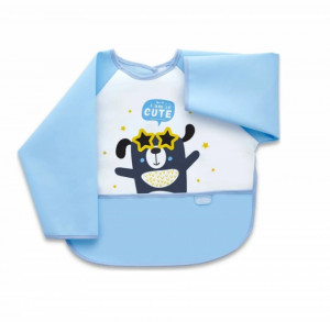 Baveta cu maneci si buzunar BabyJem Polly Bib (Culoare: Bleu)