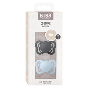 BIBS - Set 2 suzete Couture Silicon, tetina anatomica, 0 luni + - Img 2