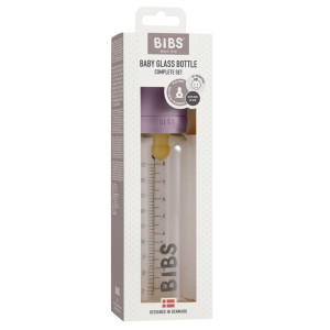 BIBS - Set complet biberon din sticla anticolici, 225 ml, Mauve - Img 2