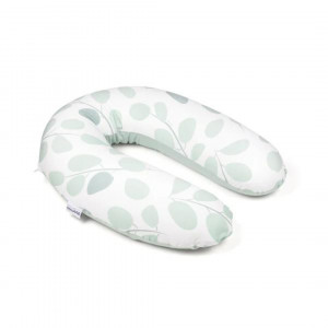 Doomoo - Perna mare pentru gravide si bebelusi 3 in 1, bumbac organic Buddy Leaves Aqua Green - Img 1