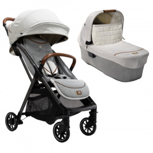 Joie - Carucior pentru copii ultracompact 2 in 1 Parcel, nastere - 22 kg, Signature Oyster (Carucior Parcel Oyster + Landou Ramble XL Oyster) - Img 1