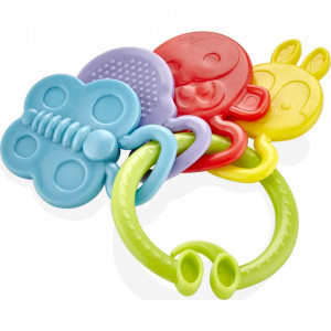 Jucarie dentitie Rattle Teether BabyJem (Culoare: Mov)