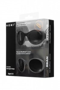 Ochelari de soare pentru copii MOKKI Click & Change, protectie UV, negru, 0-2 ani, set 2 perechi