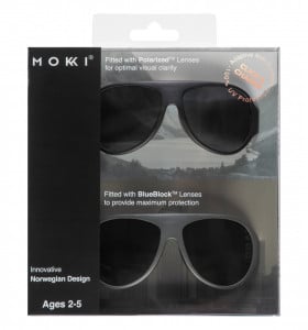 Ochelari de soare pentru copii MOKKI Click & Change, protectie UV, negru, 2-5 ani, set 2 perechi