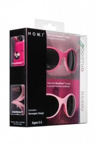 Ochelari de soare pentru copii MOKKI Click & Change, protectie UV, roz, 0-2 ani, set 2 perechi