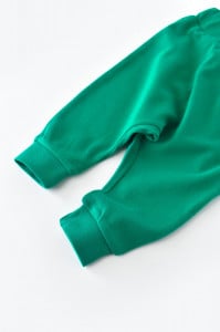 Pantaloni Bebe Unisex din bumbac organic Verde BabyCosy (Marime: 3-6 Luni)