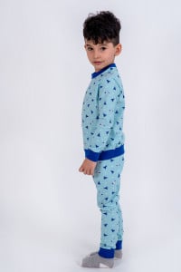 Pijama baieti glow in the dark, Brumy B015, bleu imprimat, 110 cm, 5 ani - Img 2