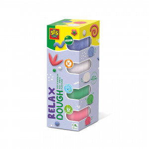 Plastilina colorata vegana pentru copii SES Relax 4 x 90 gr - Img 1