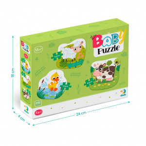 Puzzle 3 in 1 - Animalutele de la ferma (2,3,4 piese) - Img 3